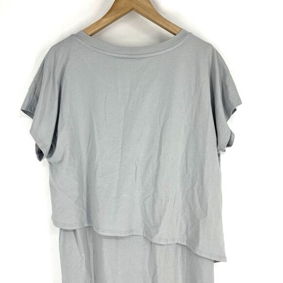 Soft Surroundings T Shirt Dress Size Large Petite Womens Gray Mykonos Layered - Picture 6 of 8